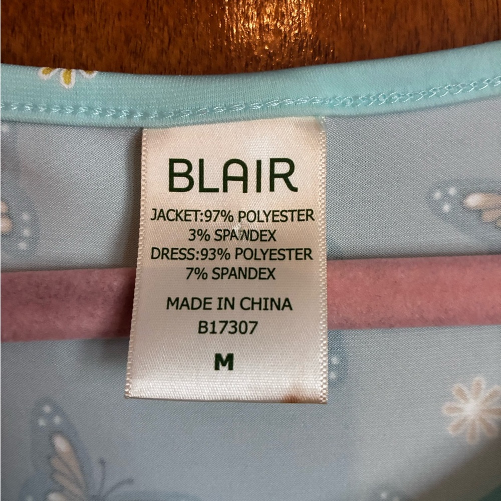 Y2K Blair Pale Blue Dress with Yellow Butterfly And White Flower Accents - Picture 3 of 9